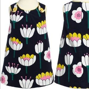 Mini Boden Floral Corduroy Pinafore Dress Jumper